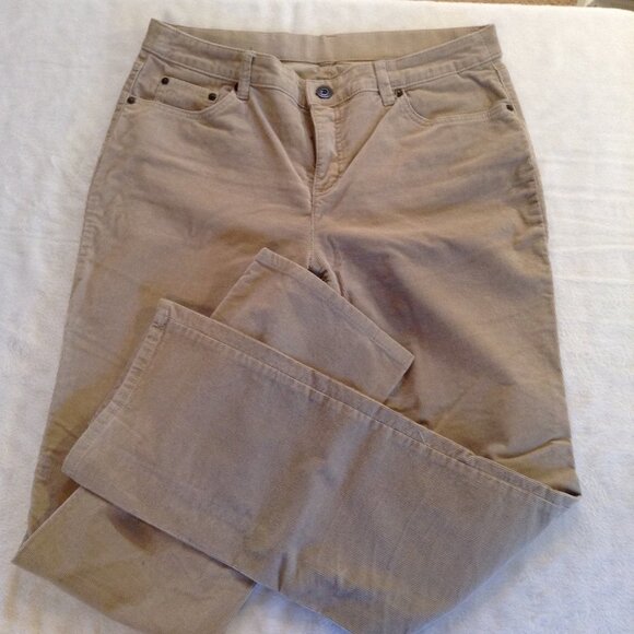 St. John's Bay Pants - St. John's Bay Tan corduroys with elastic waist 13